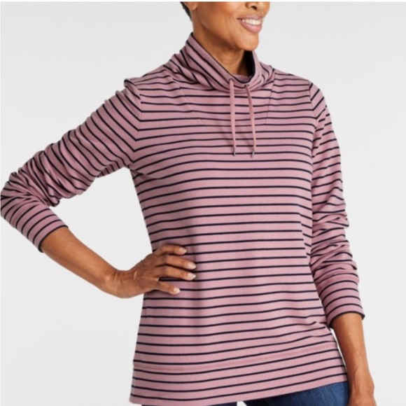 LLBean Women's Ultrasoft Sweats Funnelneck Pullover - Picture 4 of 4